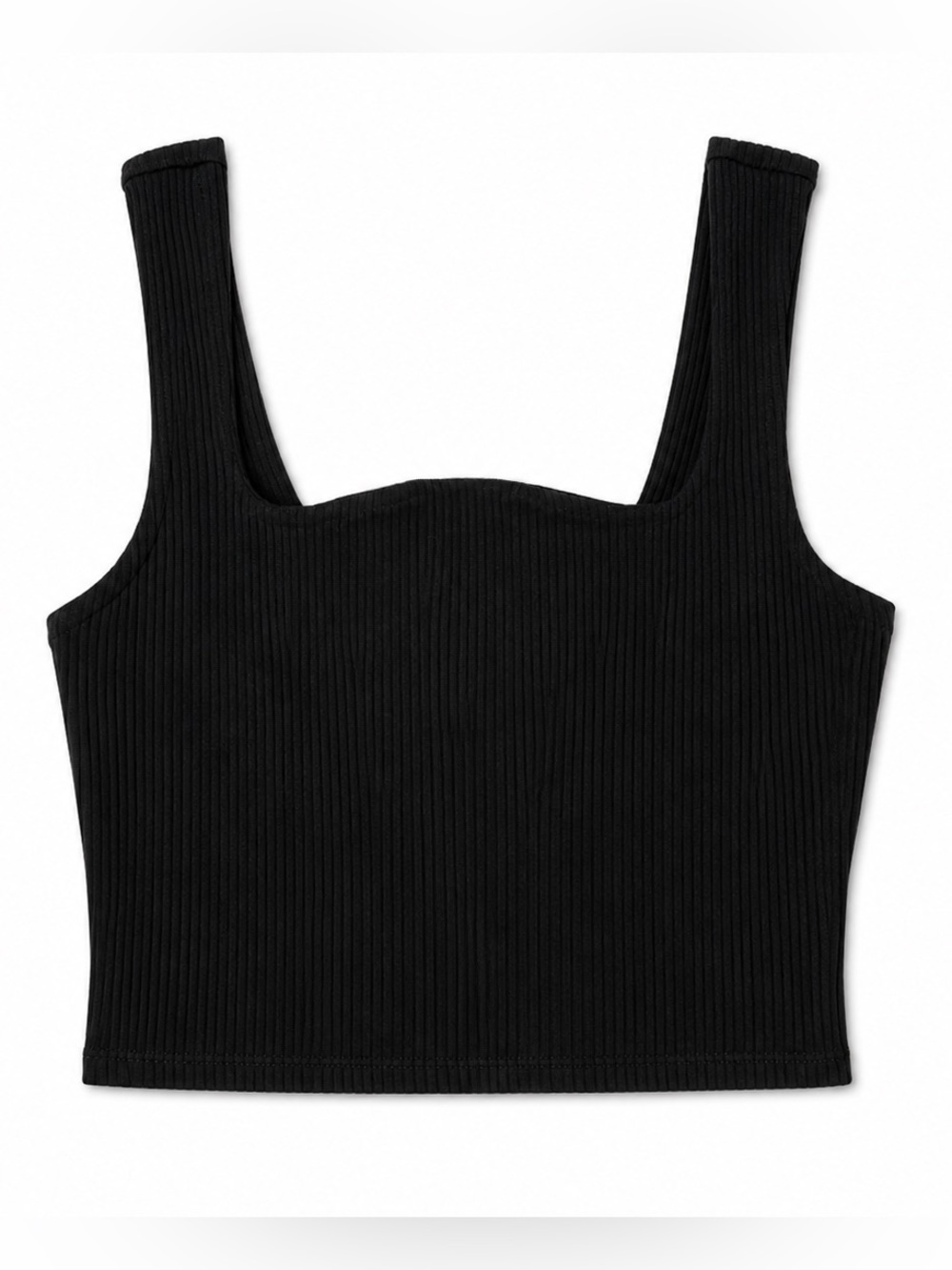 Reformation Black Ribbed Crop Tank